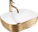 Умивальник (раковина) REA BELINDA BRUSHED GOLD WHITE накладний REA-U7422 фото 1