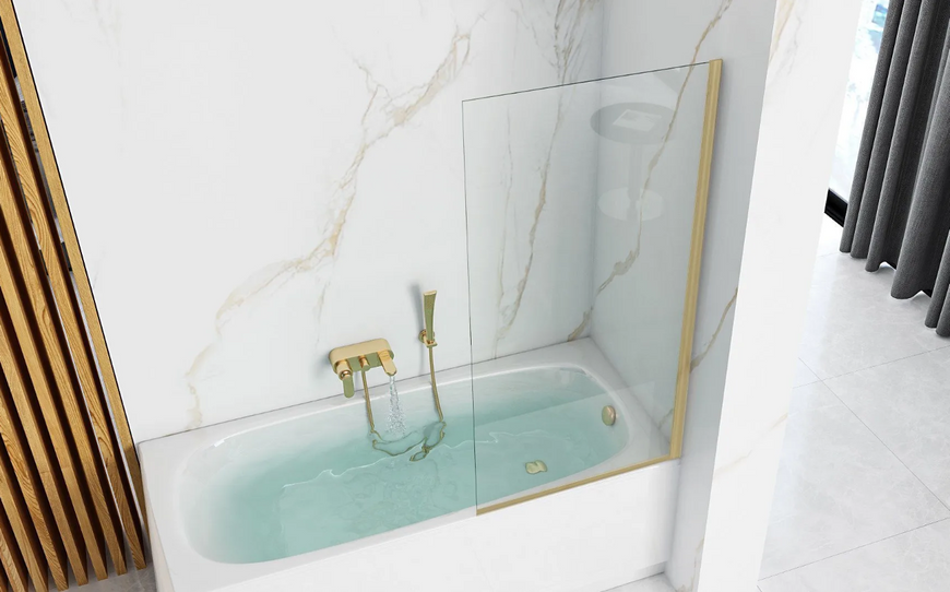 Шторка для ванни REA ELEGANT 70 BRUSHED GOLD постійна REA-W6600 фото