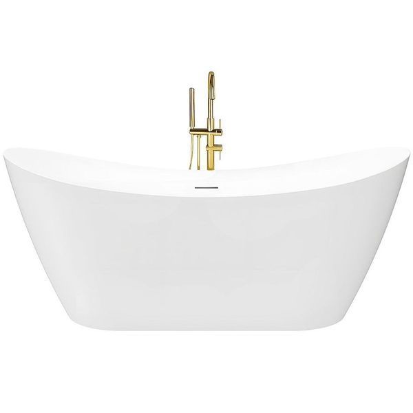 ванна акрилова Rea Ferrano Slim 152x73 окремостояща, біла (REA-W0080) REA-W0080 фото