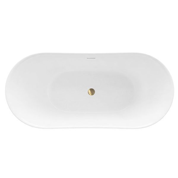 ванна акрилова Rea Ferrano Slim 152x73 окремостояща, біла (REA-W0080) REA-W0080 фото