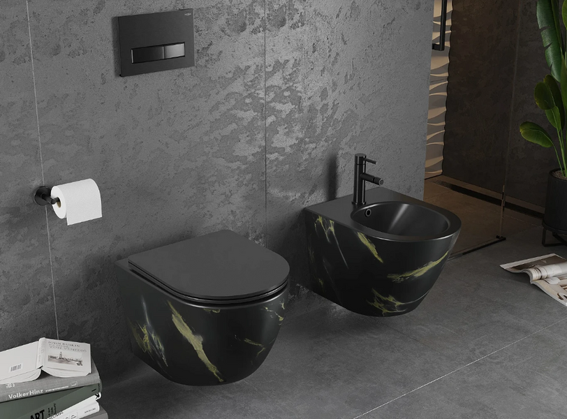 Підвісний унітаз MEXEN LENA BLACK MARBLE MATТ MEX-30224098 фото