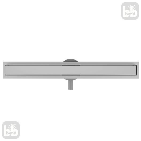 MASTER LINEA Pura лінійний трап 800мм, комбінований затвор, поворотний сифон, патрубок &Oslash;40/50, з решіткою під плитку, cepillado cromo 109631 фото