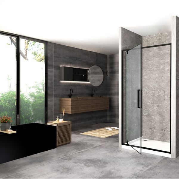 Душові двері REA RAPID SWING 80 BLACK REA-K6408 фото