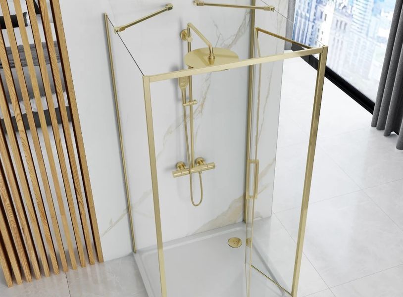 Душова кабіна REA RAPID FOLD 100х80 GOLD пристінна REA-KPL-09406 фото
