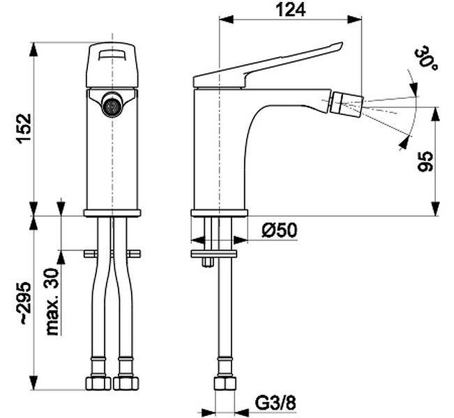 AMAZONIT CHROM Змішувач ARMATURA для біде (4627-015-00) 105562 фото