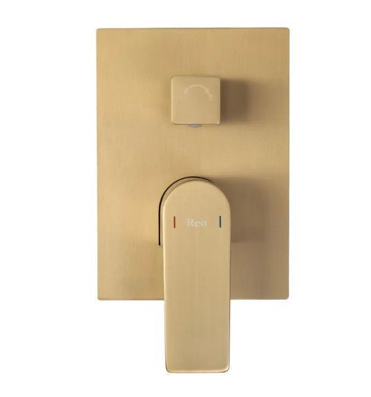 Душова система REA MOBY BRUSHED GOLD + BOX прихованого монтажу REA-P2403 фото