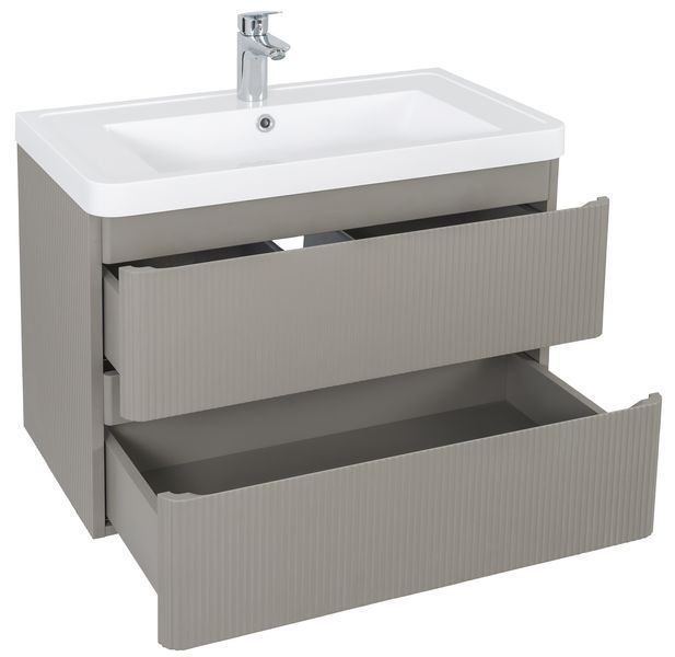 Меблі Акцент ЛЮКС (STONE-GREY-MATT) з умивальником Ваr 75 см (консольні) АР000060784 фото