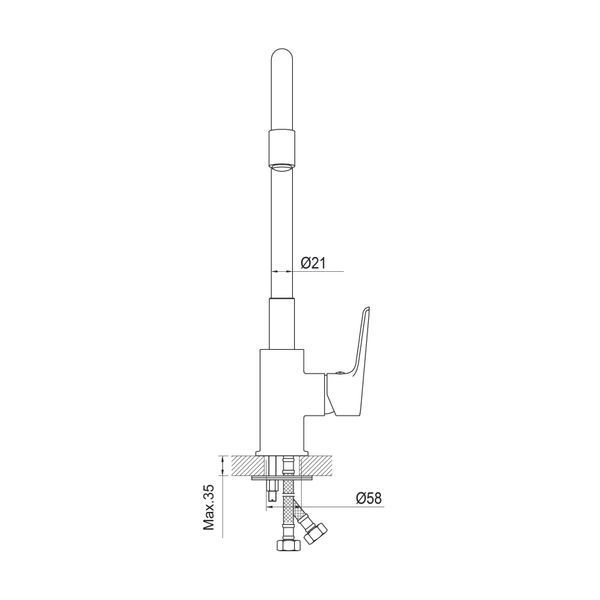 Kitchen Light змішувач для кухні, chrome-grey 8cfa8888-4e50-11ef-bb6b-a0423f42a789 фото