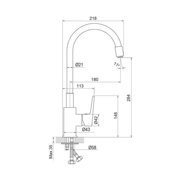 Kitchen Light змішувач для кухні, chrome-grey 8cfa8888-4e50-11ef-bb6b-a0423f42a789 фото