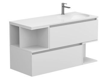 Тумба підвісна URBAN Біла soft-touch з умивальником NEW YORK 1200 R Miraggio 8815639 фото
