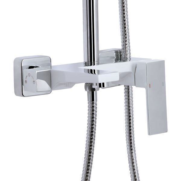 Душова система універсальна Qtap Gemini на три споживачі (з виливом) QTGEM111CRW45687 Chrome/White QTGEM111CRW45687 фото