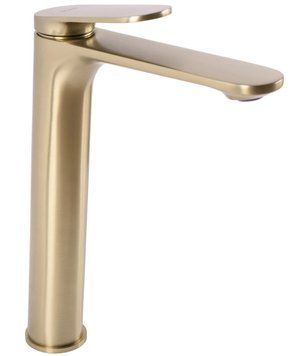 Змішувач для раковини (умивальника) REA MARCO BRUSHED GOLD високий REA-B4895 фото