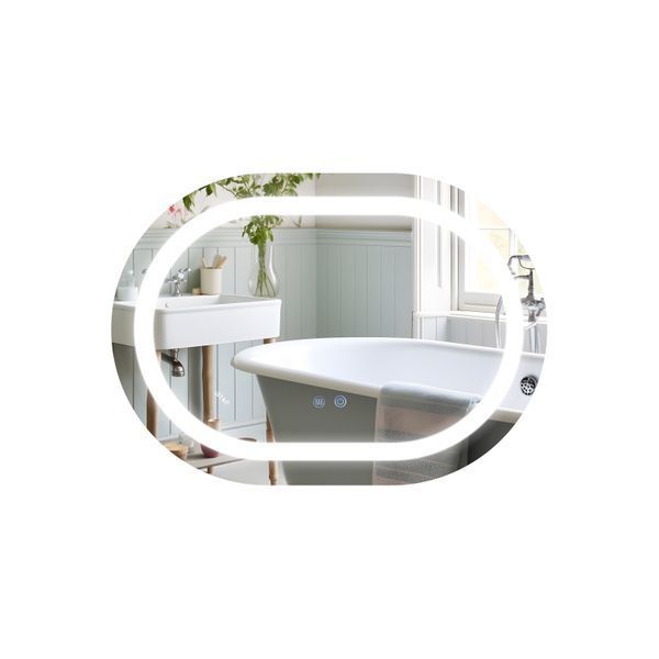 Дзеркало Qtap Gemini 500х700 з LED-підсвічуванням Touch, з антизапотіванням, з димером, рег. темп. кольору (3000-6500K) Reverse QT2578R5070 QT2578R5070 фото