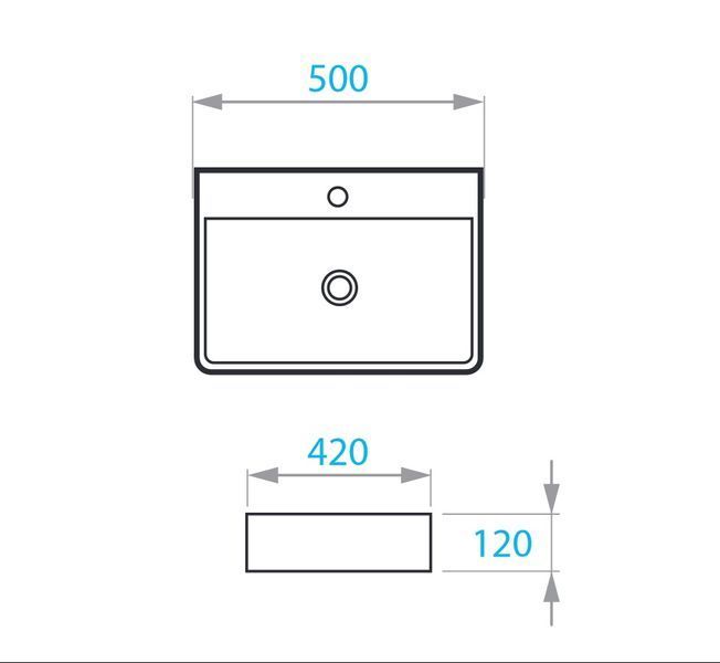 KVADRO умивальник на стільницю 500х420 мм 1810100111 фото