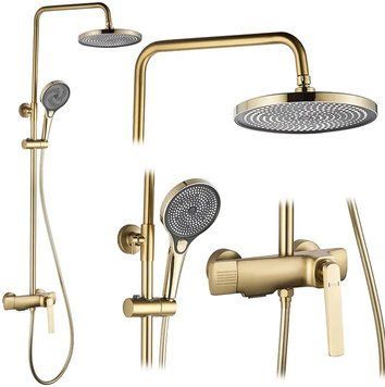 Душовий гарнітур REA REBEL BRUSHED GOLD матове золото з виливом REA-P2414 фото