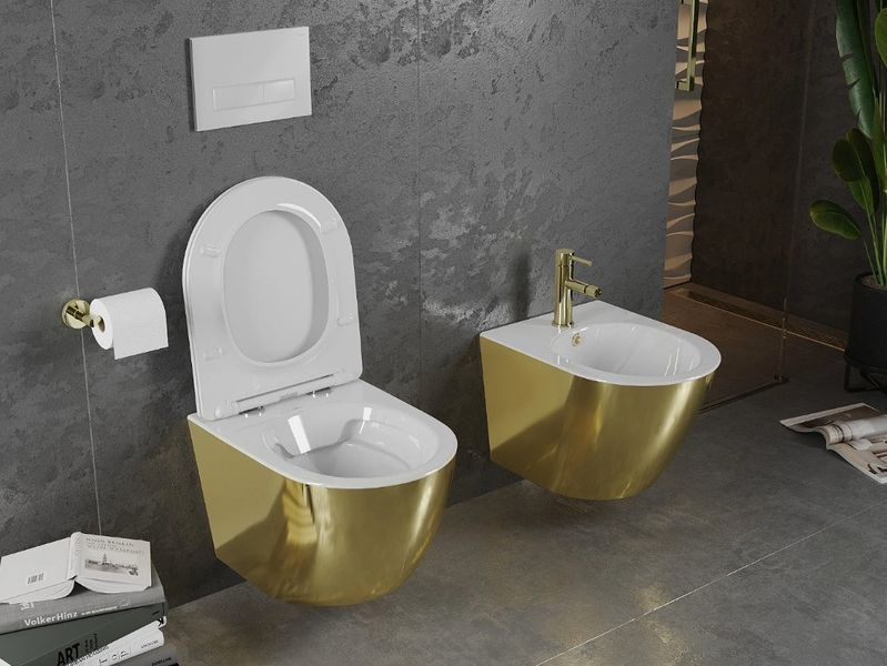 Підвісний унітаз MEXEN LENA WHITE GOLD MEX-30224006 фото