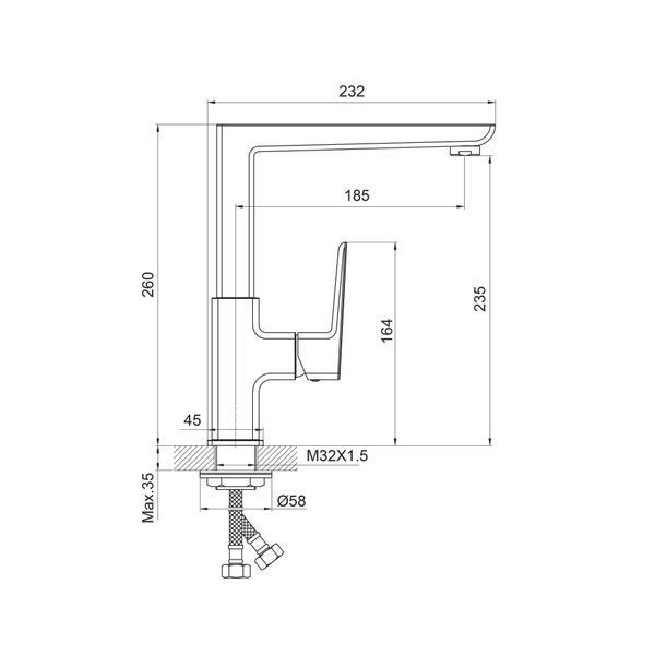 Integro Kitchen Pro змішувач для кухні 8701bf18-4e50-11ef-bb6b-a0423f42a789 фото