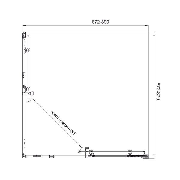 Душова кабіна розсувна, квадратна Line CUBE 900*900мм, black matt, cкло 6мм grape 1439642504 фото