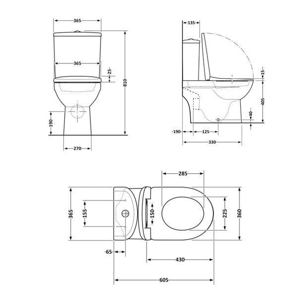 Унітаз підлоговий Qtap Dove Rimless безобідковий з сидінням Soft-close WHITE QT06228380BW QT06228380BW фото