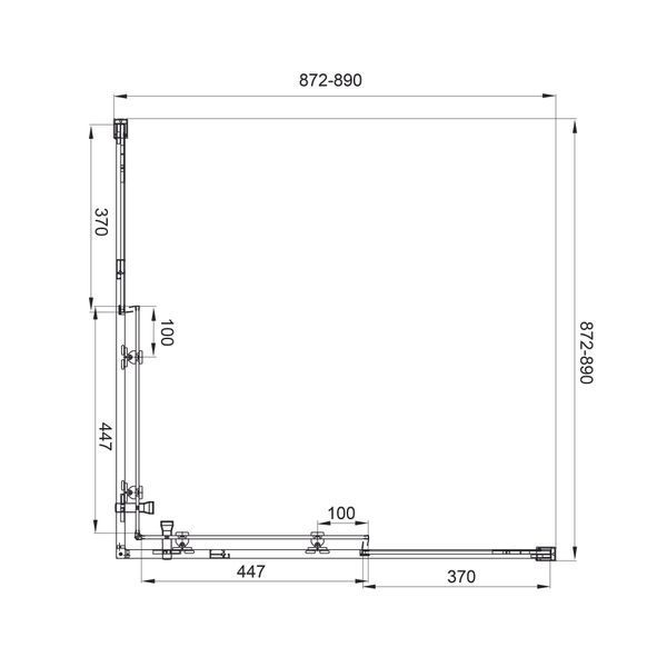 Душова кабіна розсувна, квадратна Line CUBE 900*900мм, black matt, cкло 6мм grape 1439642504 фото