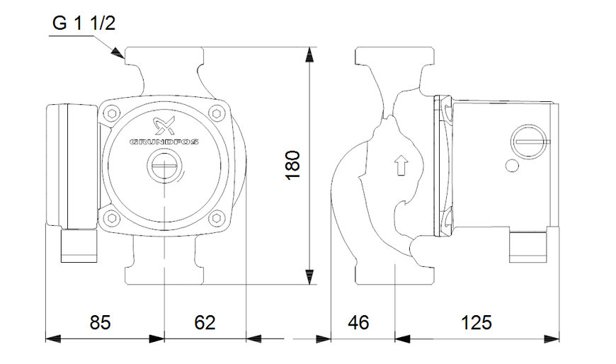 GRUNDFOS UPS25-80 180 циркуляційний насос 11158 фото
