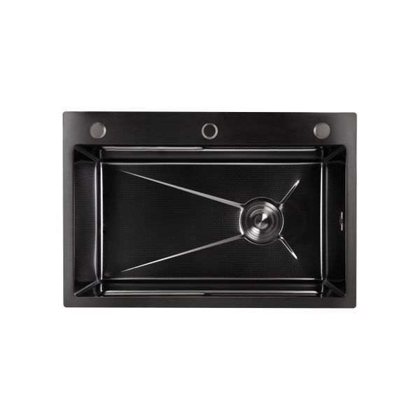 Мийка для кухні інтегрована Lidz Handmade H6845HB Decor Black PVD Honeycomb 3,0/1,0 мм LDH6845HDECBLM49445 LDH6845HDECBLM49445 фото